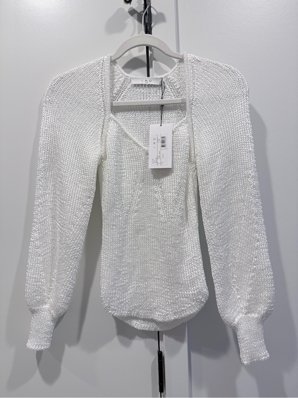 IRO White Open-Weave Knit Top with Tag